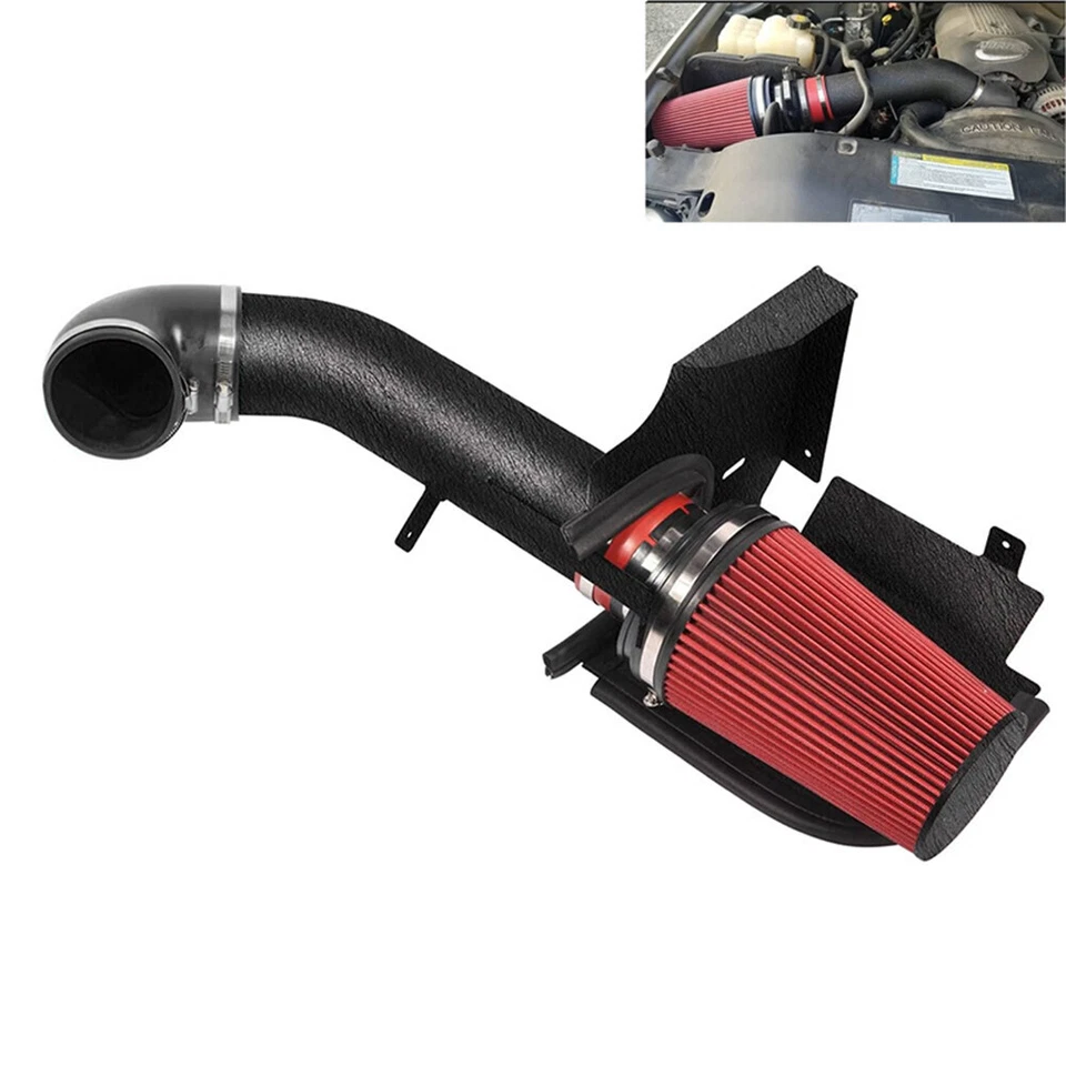 4" inch Cold Air Intake Kit Heat Shield for 99-06 GMC/Chevy V8 4.8L/5.3L Red Foto 1 de 4
