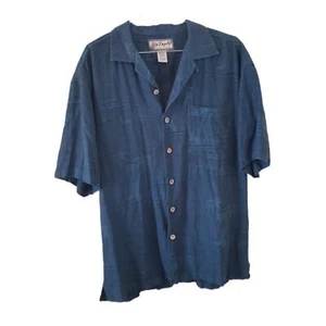 Big Dogs Resort Wear Men's Dark Sea Blue Printed Short Sleeve Button Down Shirt - Picture 1 of 5