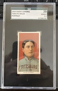 1910 T206 Vic Willis Portrait SGC 35 2.5 SWEET CAPORAL Pittsburg "CENTERED" HOF