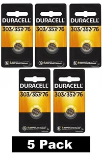5 x DURACELL 303/357/76 1.5V BATTERY BATTERIES BRAND NEW - Picture 1 of 3
