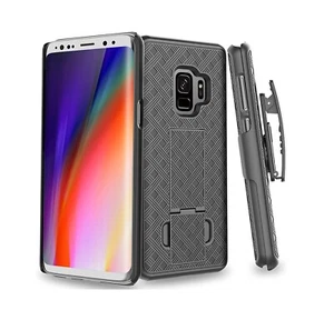 Samsung Galaxy S9 Plus antiurto con custodia custodia clip da cintura cavalletto NUOVO - Foto 1 di 6
