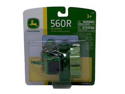 1/64 ERTL JOHN DEERE 560R ROUND BALER W/ 6 BALES - Image 1 of 3