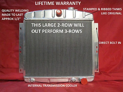 1949-1954 Chevrolet  Car Aluminum Radiator Bel Air Styleline Fleetline 6CYL - Image 1 of 4