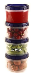 Contenitore in plastica riutilizzabile per alimenti a prova di perdite 16 oz con coperchio girevole 20 pz - Foto 1 di 5