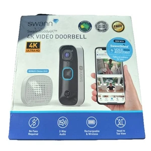 Swann SwannBuddy4K 4K Video Doorbell w/ Chime Unit SWIFI-4KBUDDY-GL - NEW SEALED - Picture 1 of 6