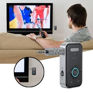 Bluetooth 5.3 Transmitter Receiver Wireless Audio 3.5mm w/ Jack Mic Aux J9W1 - Afbeelding 1 van 14