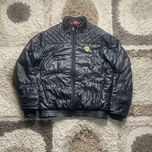 Ferrari Puma Black Quilted Puffer Jacket Men’s XL Scuderia Racing Team Rare - Picture 1 of 7