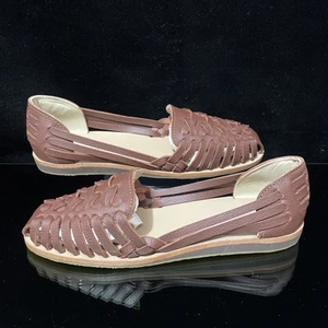 NISOLO Womens Huarache Leather Sandals Burnt Sienna Brown Size 7 Ret $138 NWOB - Picture 1 of 7