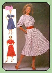 Misses DRESS Pattern Bias Skirt Side Pockets Simplicity 6740 Vtg 1984 Size 12 - Picture 1 of 4