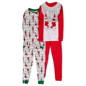 Elf on the Shelf Boys Lightweight 4-Piece Red Christmas Holiday Pajamas Size 10 - Picture 1 of 2