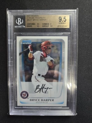 2011 Bowman Chrome Prospects Bryce Harper RC #BCP1 BGS 9.5 GEM MINT - Image 1 of 2