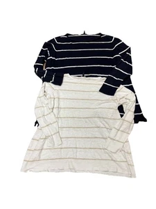 Eileen Fisher 1X Striped Organic Linen  Cotton Shirts Tops  Lot  Of 2 READ - Picture 1 of 14
