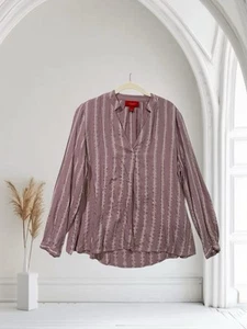 Jennifer Lopez Top Women’s Size Large V Neck Metallic Stripe Lightweight - Picture 1 of 18