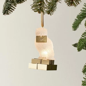 NIB Pottery Barn HARRY POTTER *PERCHED HEDWIG*  Light-UP Christmas Ornament Wow! - Picture 1 of 3