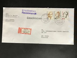 Germany #1475//9N532 Famous Women Dauerserie Cover to Finland #767 - Picture 1 of 1