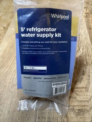 Kit de suministro de agua para refrigerador de 5’ Whirlpool se adapta a la mayoría de las marcas de tubos con accesorios Foto 1 de 4