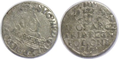 1621 Poland Sigismund III Vasa 1587-1632 Silver 3 Groschen (Trojak) KM# 31 - Image 1 of 3