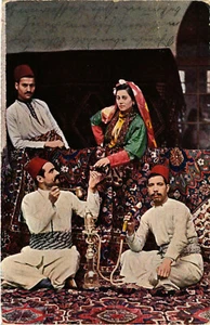 PC CPA ARABISCHE TYPEN UND SZENEN, MUHAMEDANER BEIM MOKKA, (b17387) - Bild 1 von 2