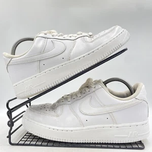 Nike Air Force 1 Low Triple White Trainers Size UK 7 Mens Leather Gym Casual - Picture 1 of 8