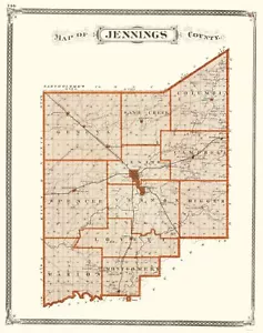 Mapa histórico del condado - Jennings County Indiana - Baskin 1876 - 23 x 29,15 - Imagen 1 de 20