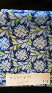 Lot #24--1 Fat Quarter-18X22-Blue, Green & White Floral - Picture 1 of 1