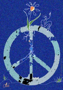 JACQUELINE DITT - The Broken Peace ltd.sign.Original Druck Grafik Peacezeichen - Bild 1 von 3