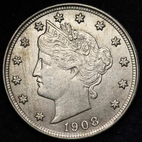 1908 Liberty V Nickel CHOICE BU *UNCIRCULATED* MS E147 KHZ Cover