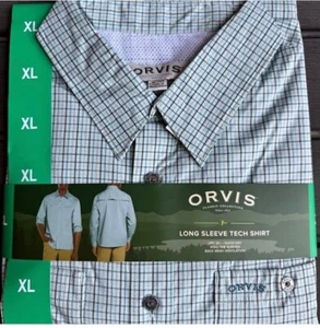 Orvis Men’s Long Sleeve UPF 30+Quick Dry Back Mesh Vent Fishing Shirt Blue SZ XL - Picture 1 of 5