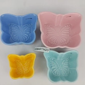 10 Strawberry Street Butterfly Shaped Stacking Measuring Cups Pastel Set of 4 - Picture 1 of 7