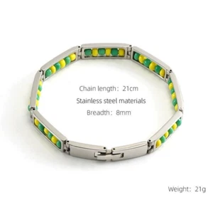 Stainless Steel Unisex Link Wristband Inside Santeria Babalawo Orula Bracelet - Picture 1 of 7