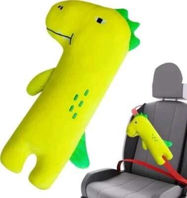 Cinturón de seguridad de coche hombro dinosaurio verde felpa suave almohada cojín de seguridad 19" Foto 1 de 4