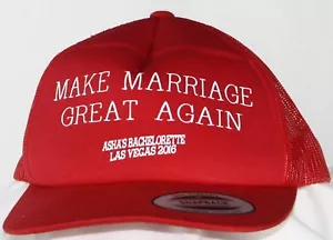 Berretto da baseball nuovo con etichette Make Marriage Great Again Asha's Addio al nubilato Las Vegas 2016 - Foto 1 di 6