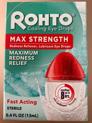 ROHTO COOLING EYE DROPS MAXIMUM REDNESS RELIEF 13ml 0.4 fl.oz.FAST POST UK 10/27