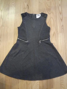 MILLY MINIS Girl's Gray Zipper Detail Flare Knit Dress Size 6/7 - Picture 1 of 7