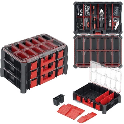 Organiser Tool 3 PCS set Case Tough Modular System Mobile Workshop Storage Box - Image 1 of 4
