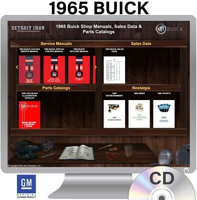 1965 Buick Shop manuais, dados de vendas e livro de peças em CD - Imagem 1 de 2