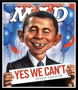 4,5" MAD Magazine Obama ""Yes We Can't"" Cover Aufkleber. Lustiges 2008 Präsident Aufkleber - Bild 1 von 2