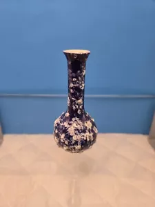 Kteutz Blue & White Lave Glaze Bud Vase Mid-Century 1960s Keramik Perfect Condi - Picture 1 of 5
