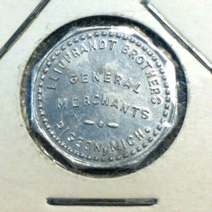 Vintage 🔥 Leipphrandt Bros ✨ 1c Octagon Alum Trade Token ✨ Pigeon Michigan - Bild 1 von 3