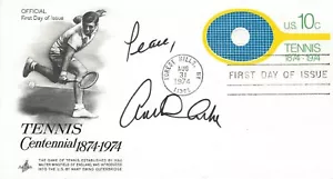 Arthur Ashe signed 1974 Tennis FDC cachet cover 3 Grand Slam singles champ HOF - Picture 1 of 1