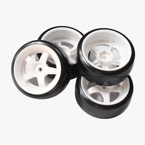 4x Hard Rubber Tyre Tires Wheel For 1:10 RC On-Road Drift Car Sakura D4 AWD RWD - Picture 1 of 6
