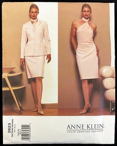 UC Gr. 6 8 10 Anne Klein halb taillierte Jacke Rock Neckholder Top Vogue 2623 Muster - Bild 1 von 3