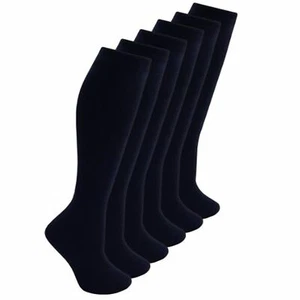 Knee High Cotton School Socks Thicker Weight Long School Sock (6 PAIRS) - Picture 1 of 5