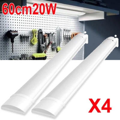 4Pack LED Batten Tube Light Shop Light 2FT Workbench Garage Ceiling Lamp Fixture - Image 1 of 4