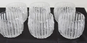 Pack of 6 Pumpkin Style Double Wall Clear Drinking Glass 3.5'' - Picture 1 of 12
