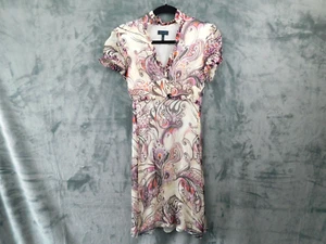 Escada Sport Dress Womens 34 XS Purple Paisley Silk Y2K 90s Ruffles Boho Coastal - Picture 1 of 11