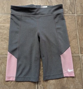 Nike Dri-Fit Sz M Biker Shorts compression grey and pink girls youth 4245 - Picture 1 of 3