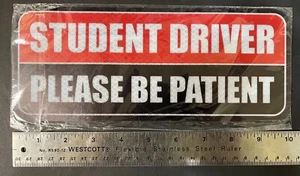Student Driver Please Be Patient Car Bumper Magnet Reflective NEW - Foto 1 di 2