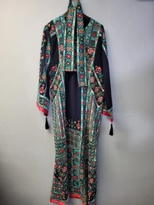 Besticktes traditionelles palästinensisches und jordanisches blaues Damenkleid - Bild 1 von 17