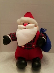 FIGURA DE MUÑECA DE PELUCHE DE COLECCIÓN SANTA CLAUS DECORACIÓN NAVIDEÑA DE NAVIDAD DE NAILON HINCHADA - Imagen 1 de 6